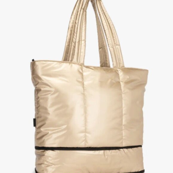 CALPAK Luka Expandable Laptop Tote in Gold - Picture 5 of 5